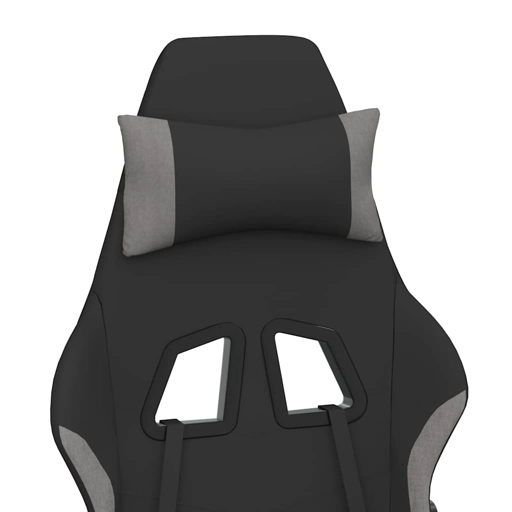 Gaming-Stuhl mit Massagefunktion Schwarz und Creme Stoff