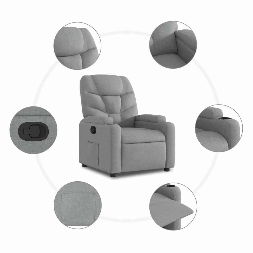 Relaxsessel Elektrisch Dunkelgrau Stoff