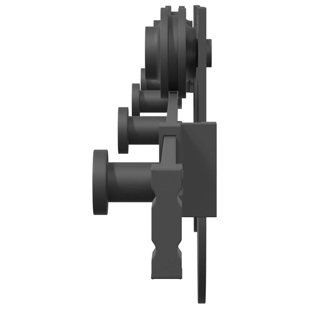 Schiebetürbeschlag-Set 183 cm Stahl Schwarz