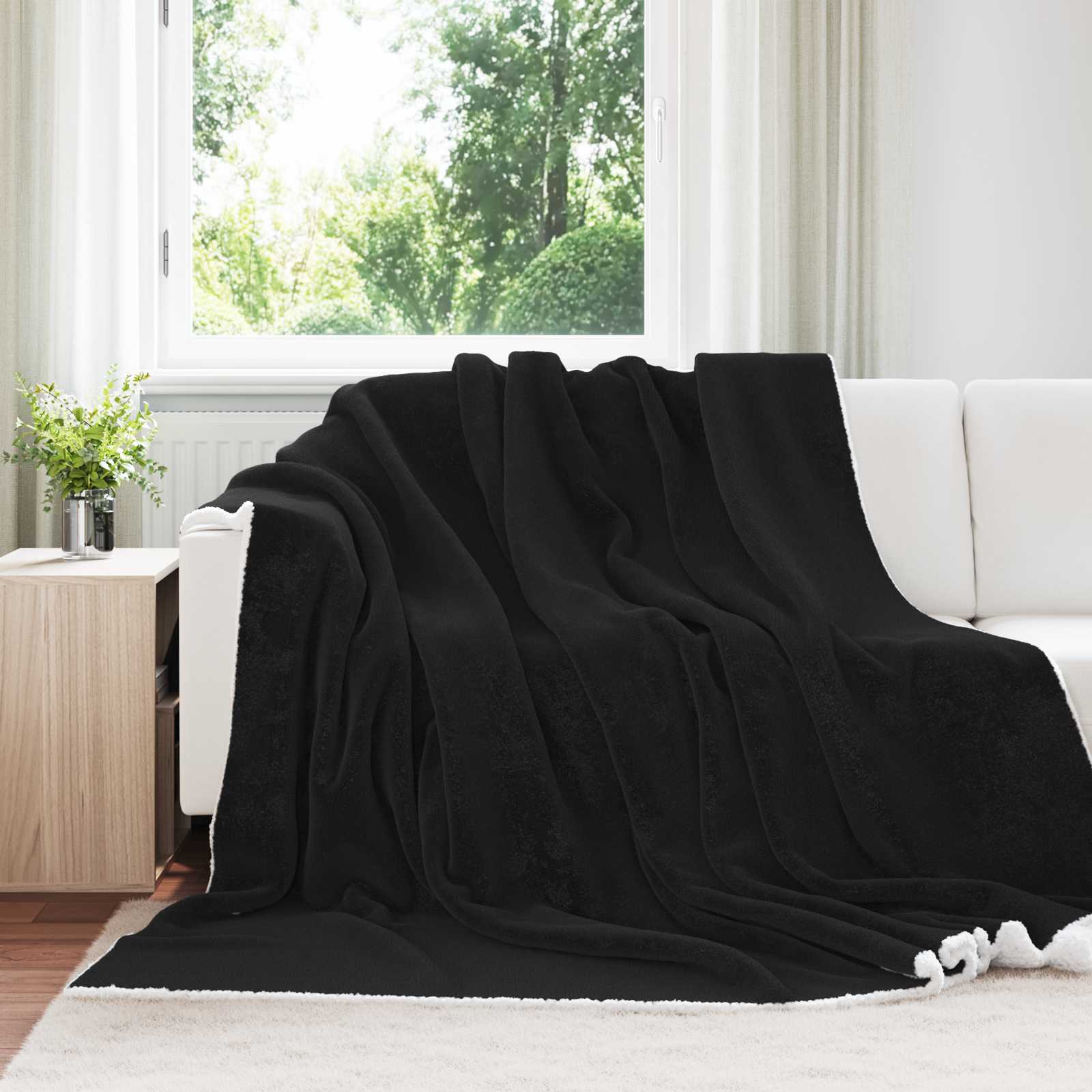 Überwurfdecke Beige 130 x 150 cm Fleece