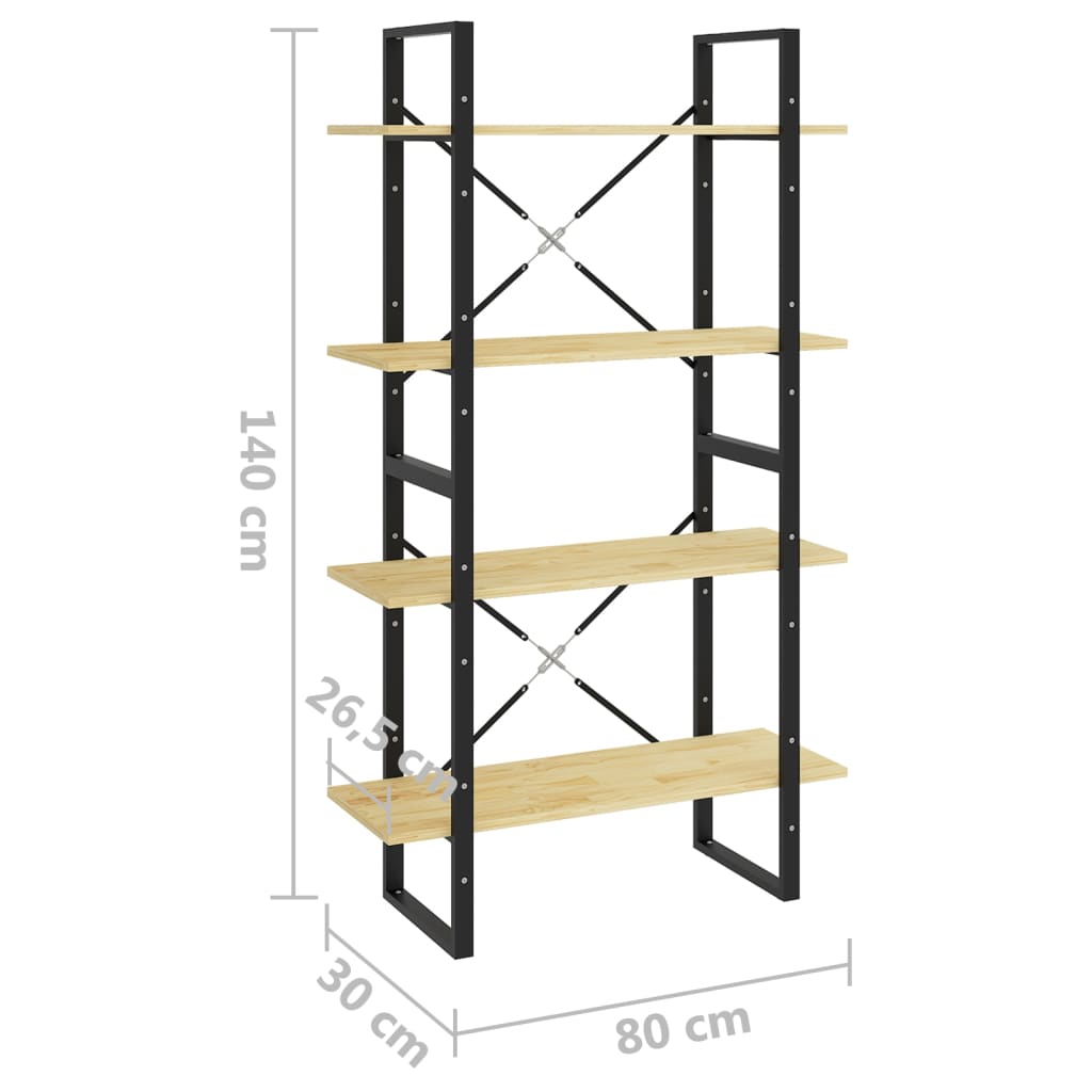 Bücherregal 2 Fächer Weiß 80x30x70 cm Holzwerkstoff