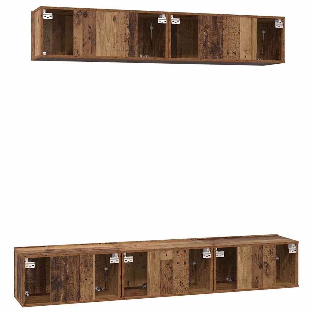 5-tlg. TV-Schrank-Set Weiß Holzwerkstoff