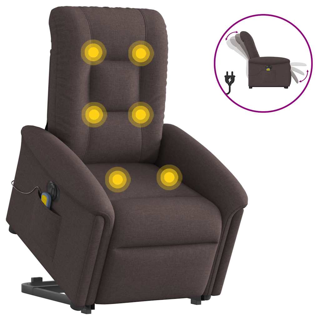 Massagesessel mit Aufstehhilfe Hellgrau Stoff