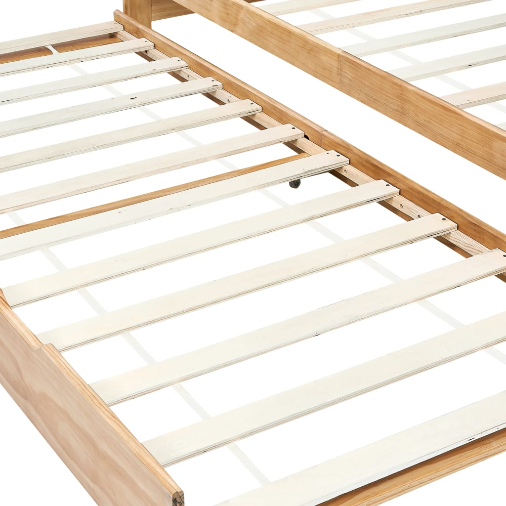 Ausziehsofa Bettgestell Weiß Kiefernholz 90×200 cm