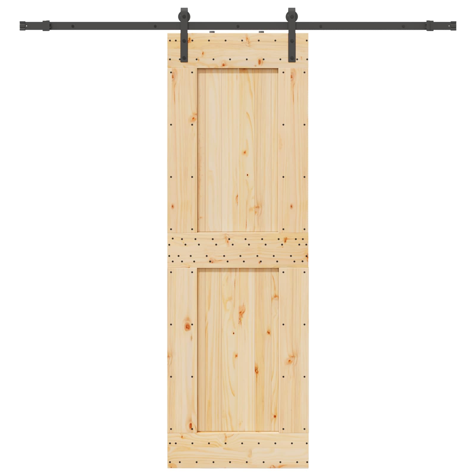 Schiebetür NARVIK Natürlich und Schwarz 70 x 210 cm (152,5 cm)