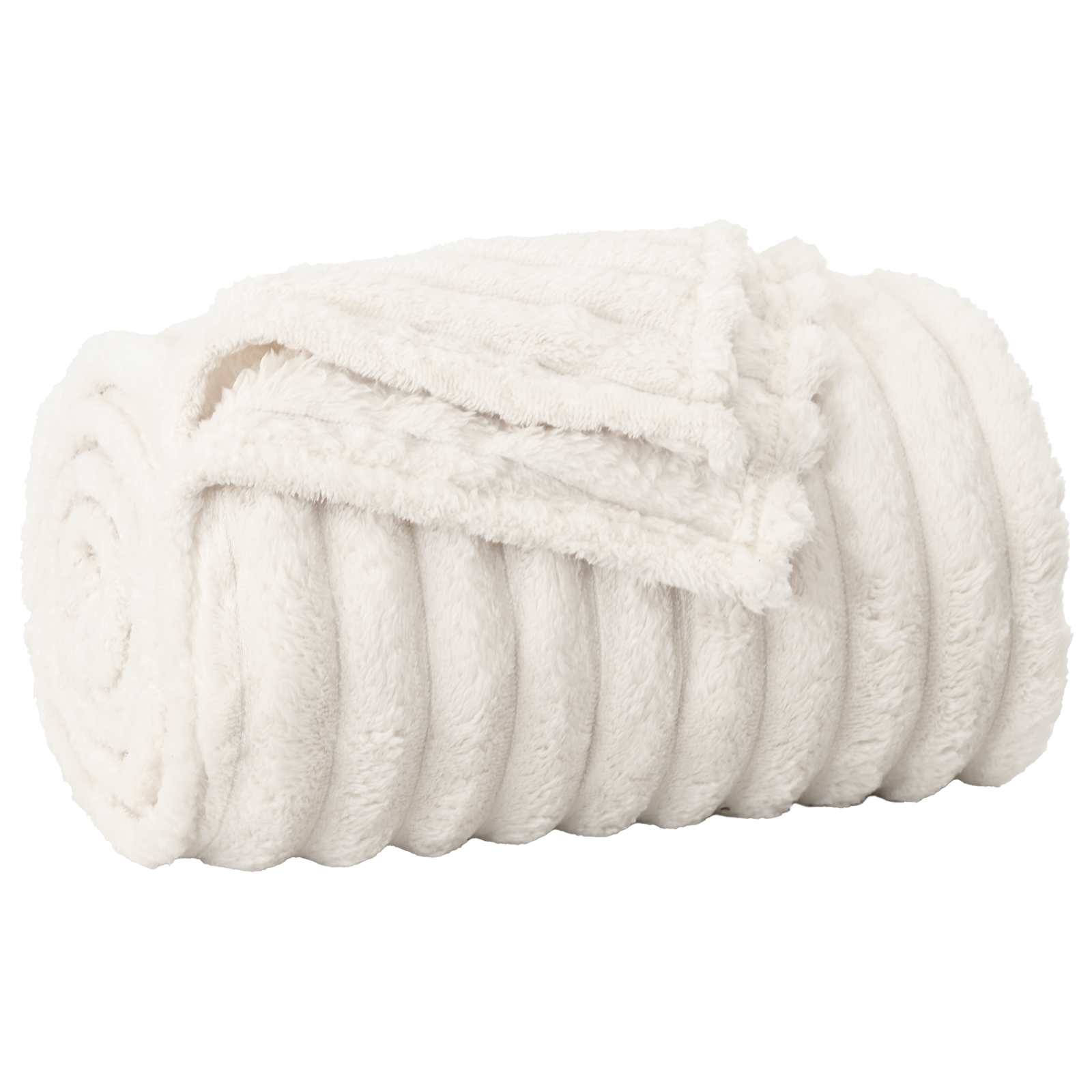 Überwurfdecke Beige 150 x 130 cm Fleece
