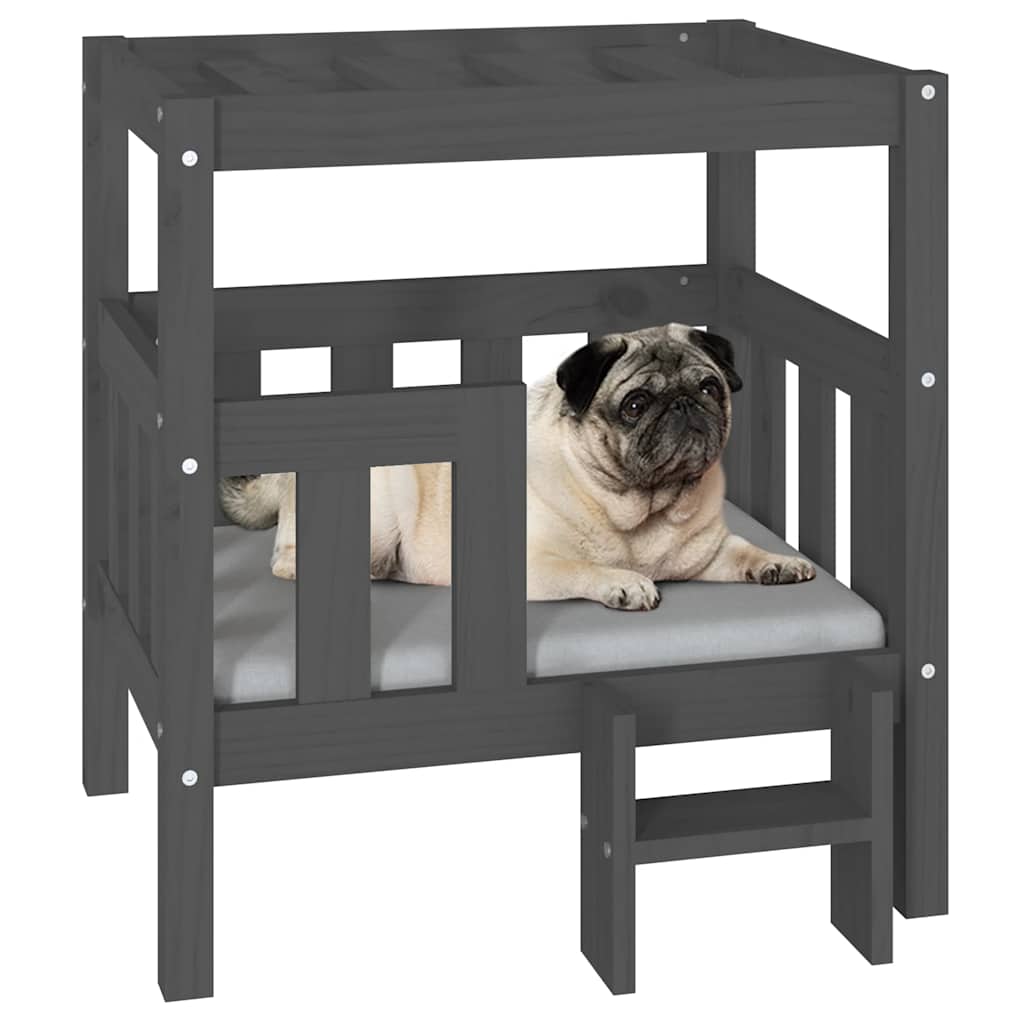 Hundebett Weiß 55,5x53,5x60 cm Massivholz Kiefer