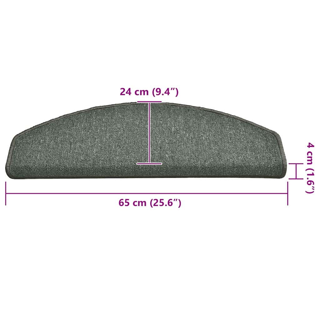 Stufenmatten 15 Stk. 56x17x3 cm Anthrazit Halbrund