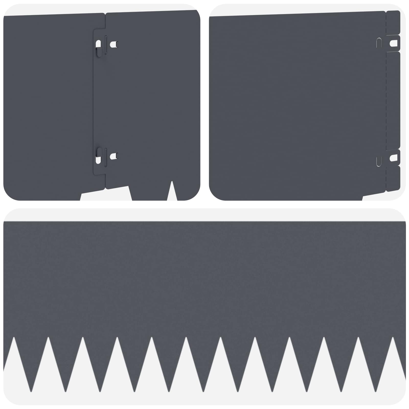 Raseneinfassung 10 pcs Länge Höhe 103 x 15 cm Stahl Schwarz