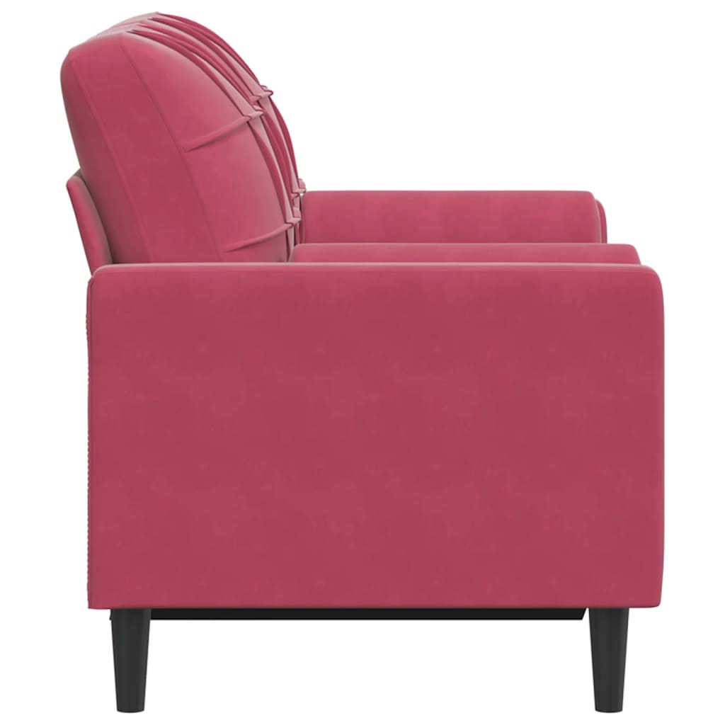 2-Sitzer-Sofa mit Zierkissen Hellgrau 120 cm Samt