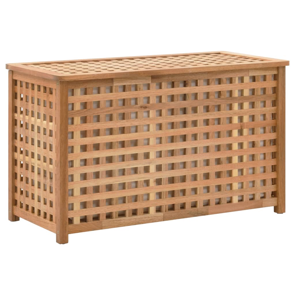 Wäschekorb 39x39x65 cm Massivholz Walnussholz