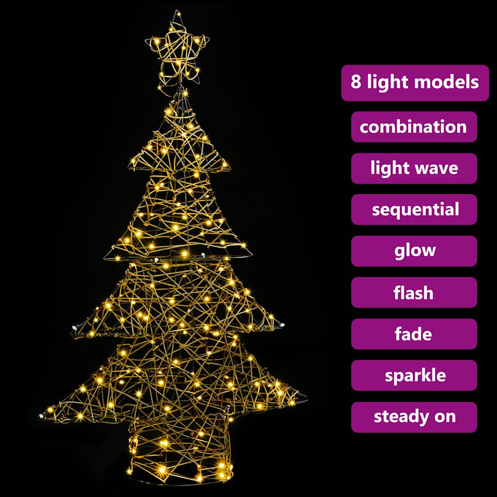 Weihnachtsbaum mit 120 LEDs Warmweiß 120,5 cm PET