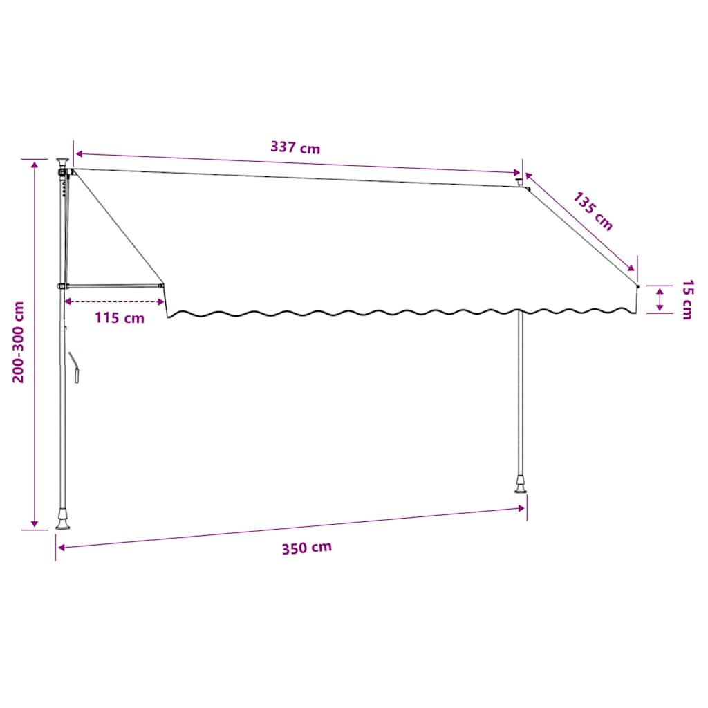 Einziehbare Markise Handbetrieben 150 cm Anthrazit