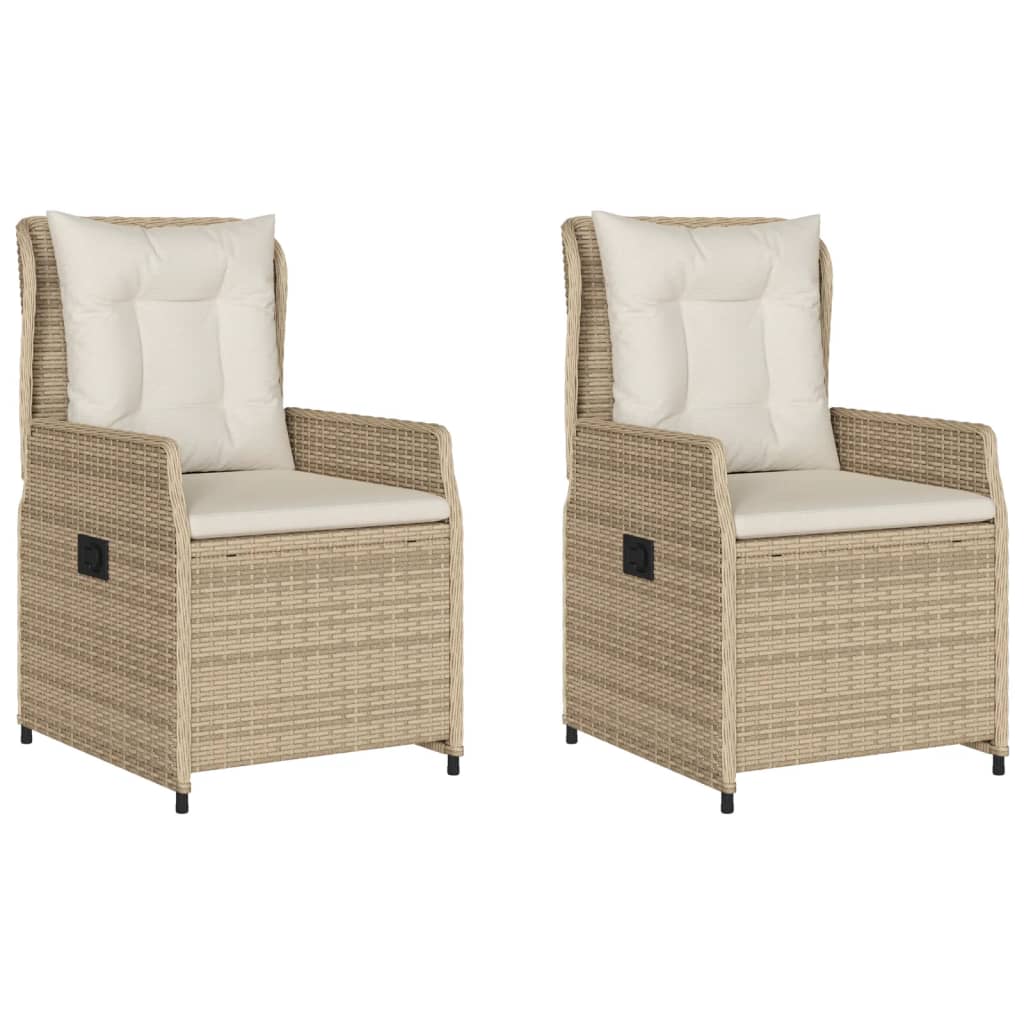 Gartensessel 2 Stk. Verstellbar Schwarz Poly Rattan