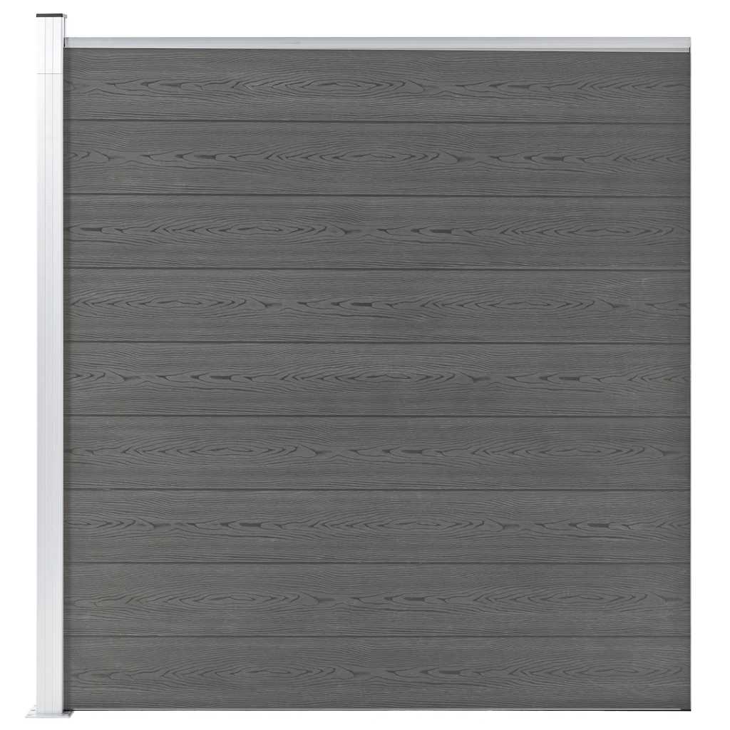 Zaunelement WPC 180x186 cm Schwarz
