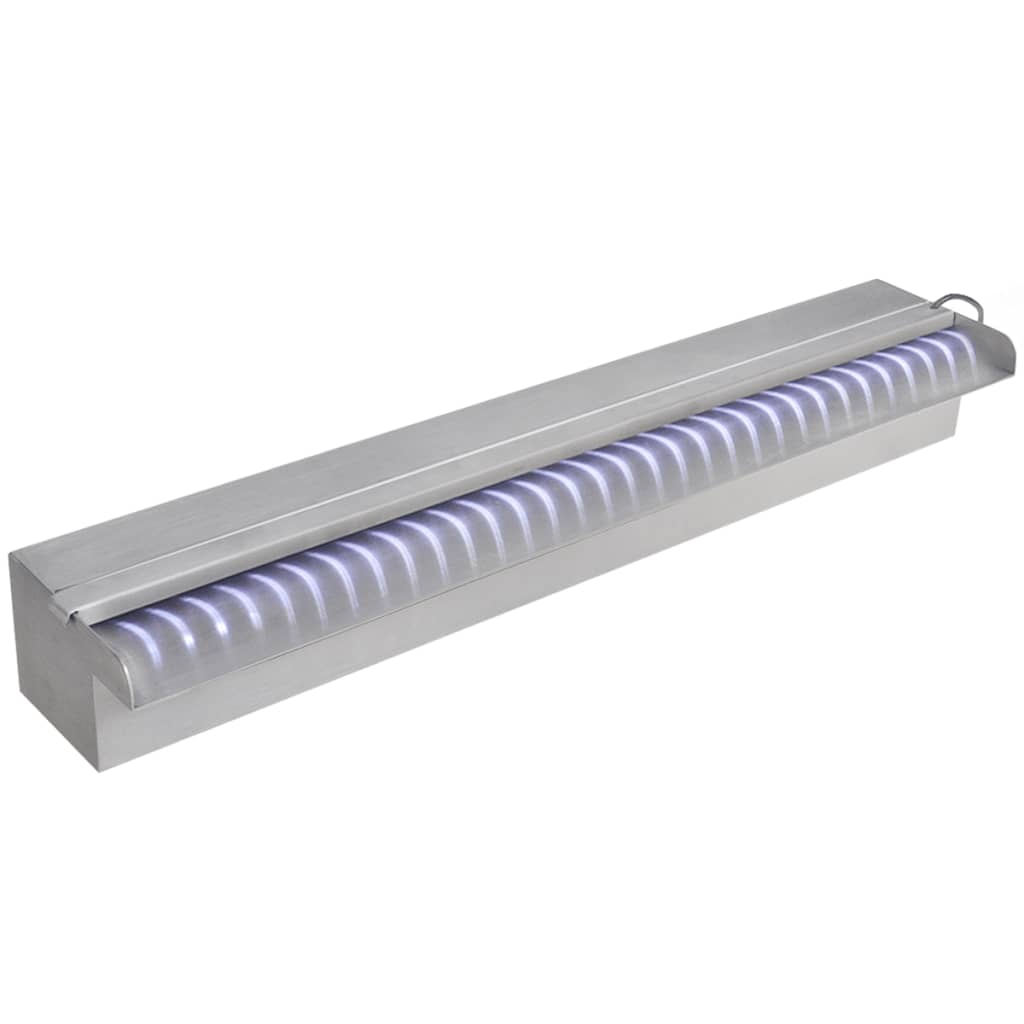Pool-Wasserfall mit LEDs Edelstahl 110 cm
