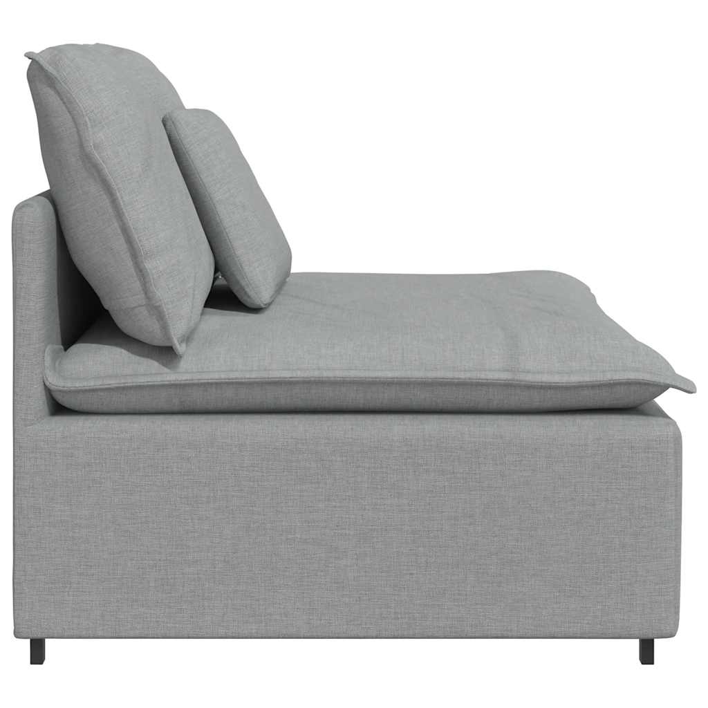 Modulares Sofa Endmodul mit Armlehne Kissen Hellgrau 100 cm