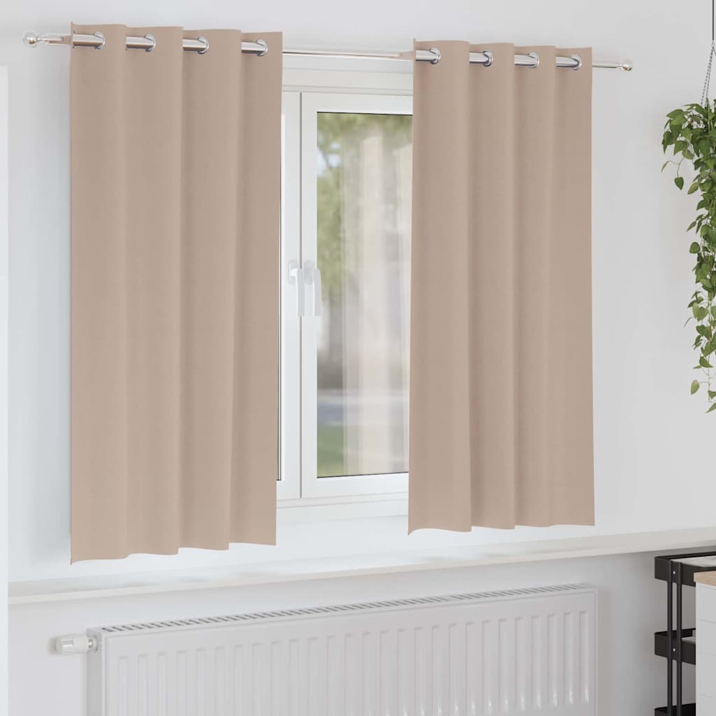 Verdunkelungs-Vorhänge mit Ringen 2 pcs Beige 140 x 140 cm