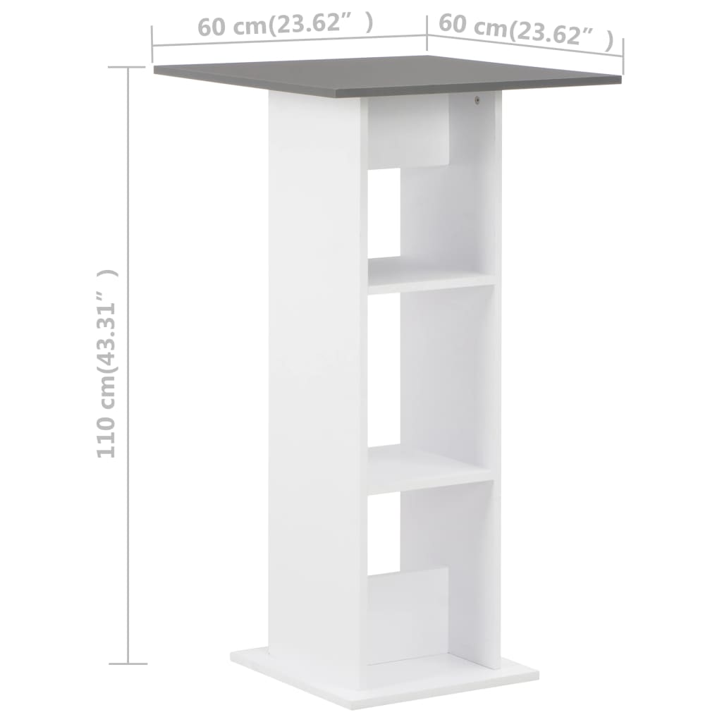 Bartisch Weiß 60x60x110 cm
