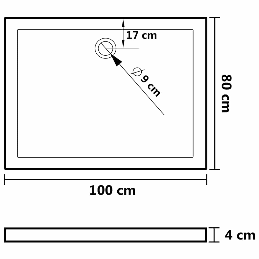 Duschtasse ABS Rechteckig 70x90 cm