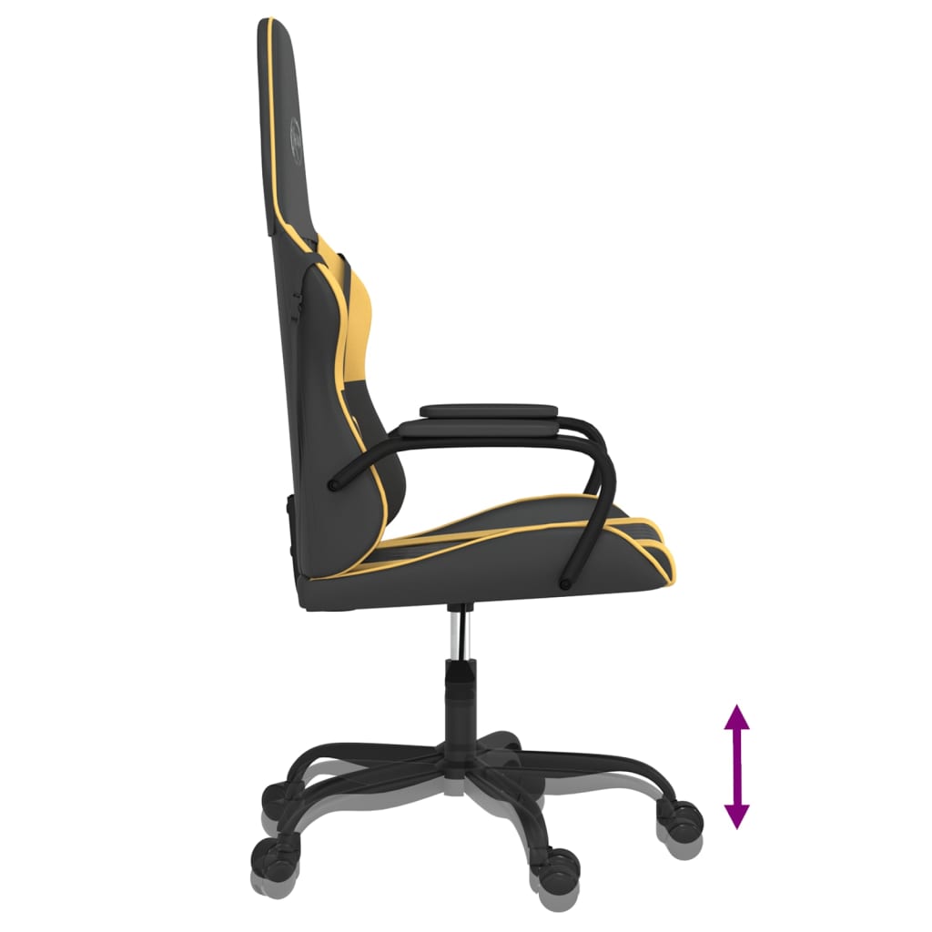 Gaming-Stuhl mit Massagefunktion Schwarz und Blau Kunstleder