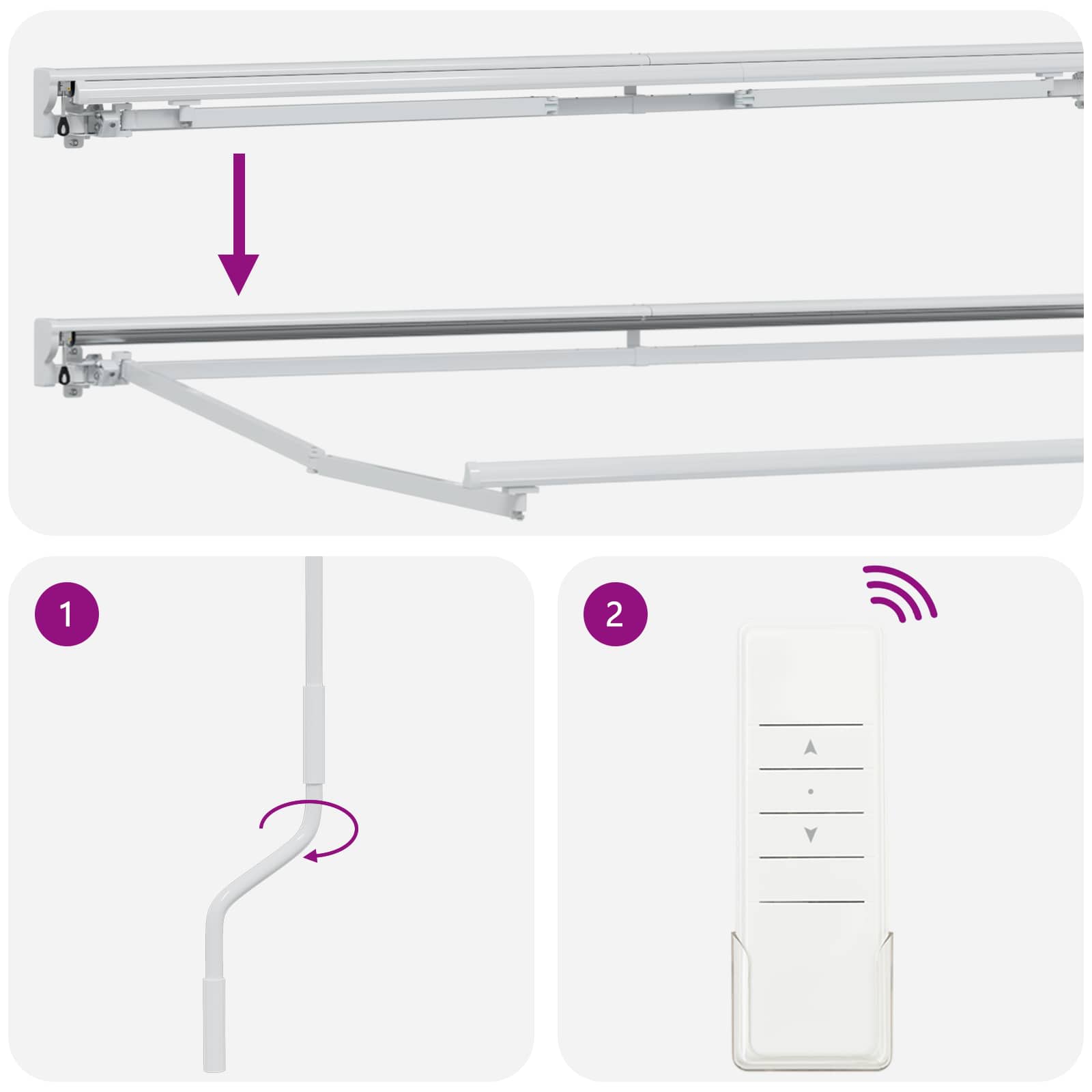 Markisenrahmen Verstellbar Weiß 2,5 x 2 m Stahl