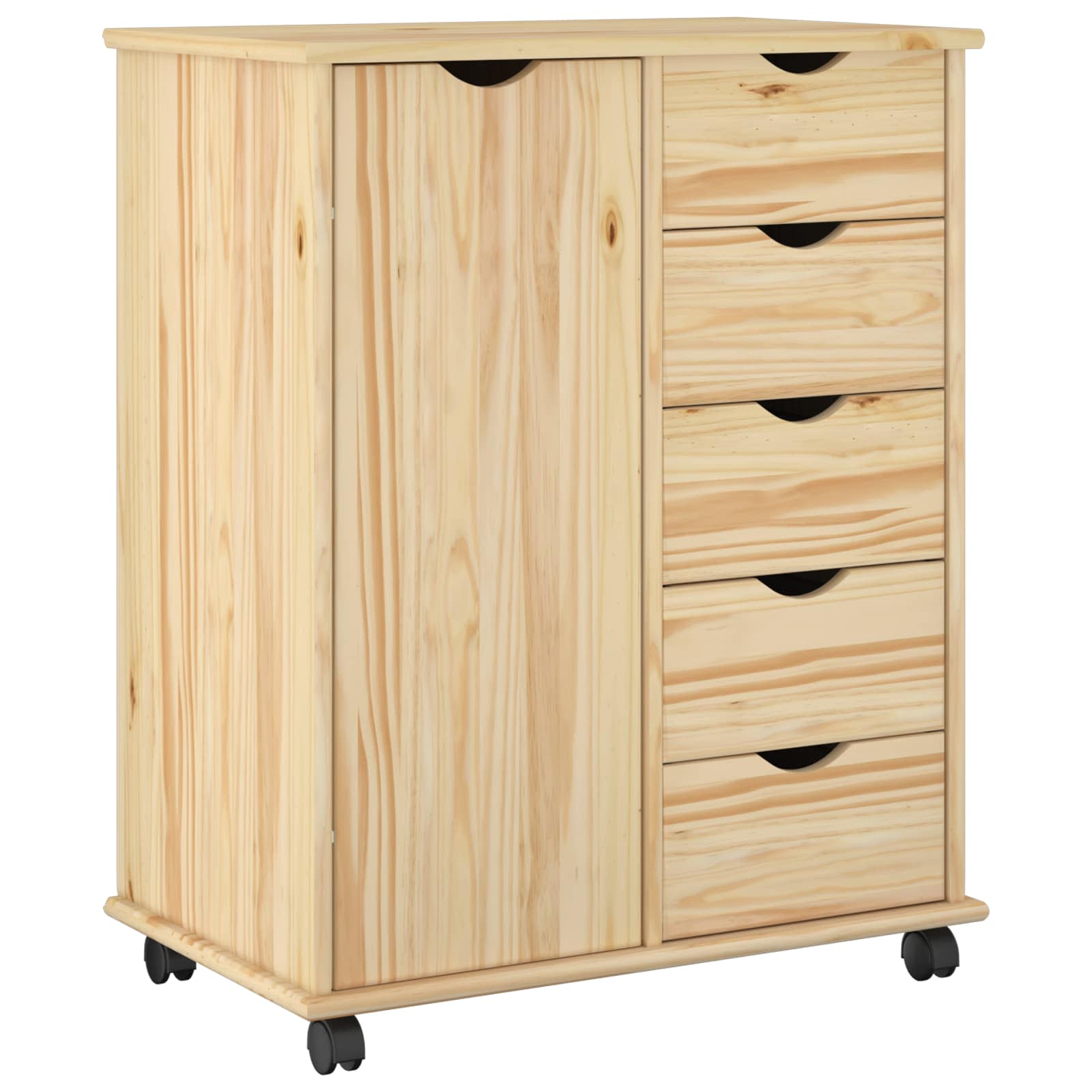 Rollschrank Honigbraun 63,5 x 39 x 79 cm Massivholz Kiefer
