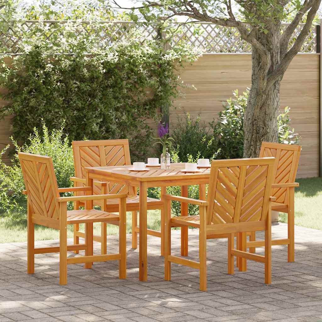Garten Essgruppe 3 Stk. Braun Massivholz Akazie