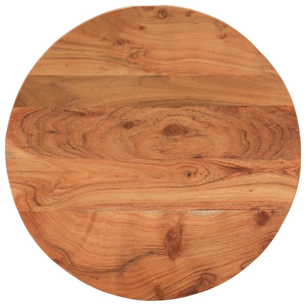 Tischplatte Ø 40x2,5 cm Rund Raues Massives Mangoholz