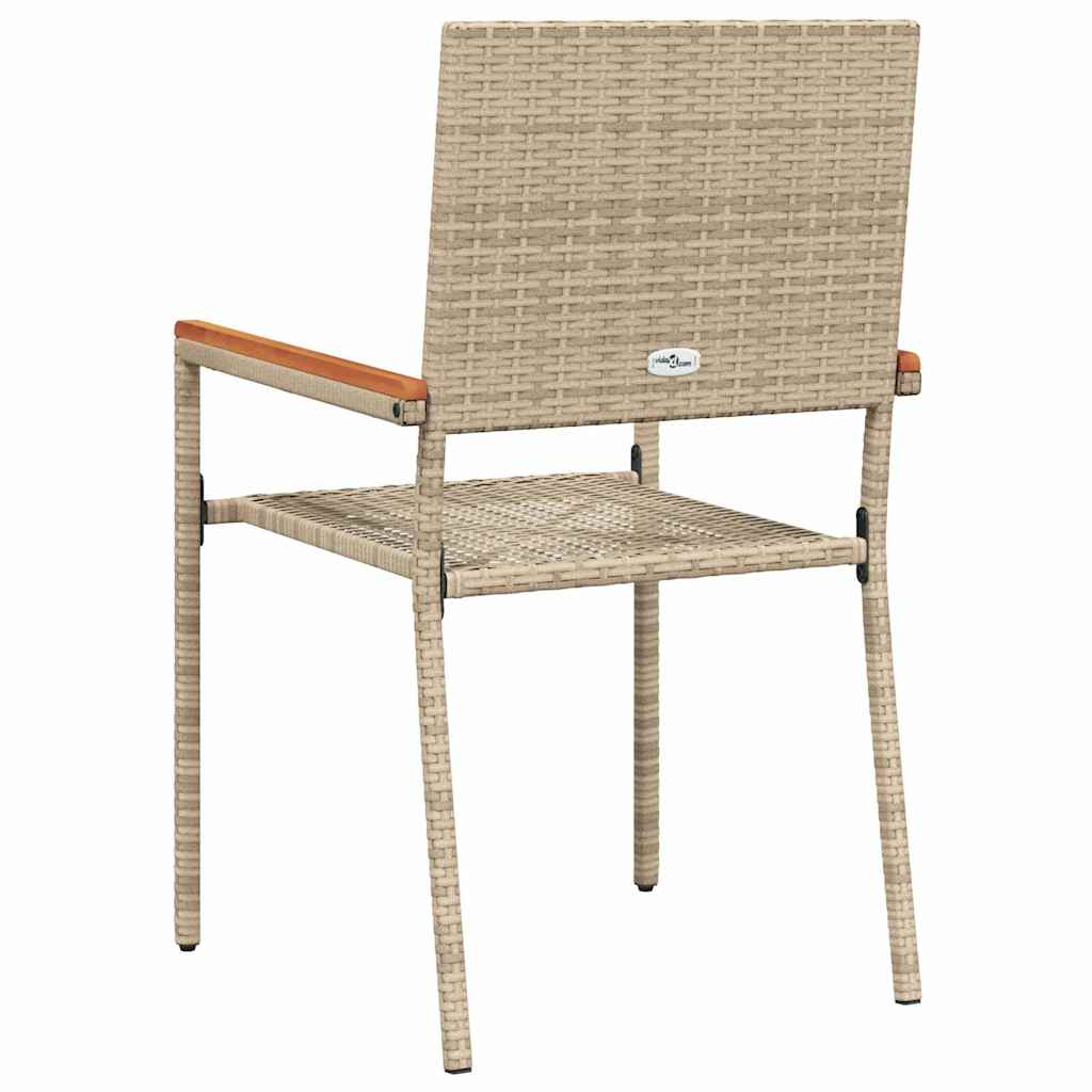 Garten Stapelstühle 4 pcs Braun und Schwarz 54 x 56 x 90 cm