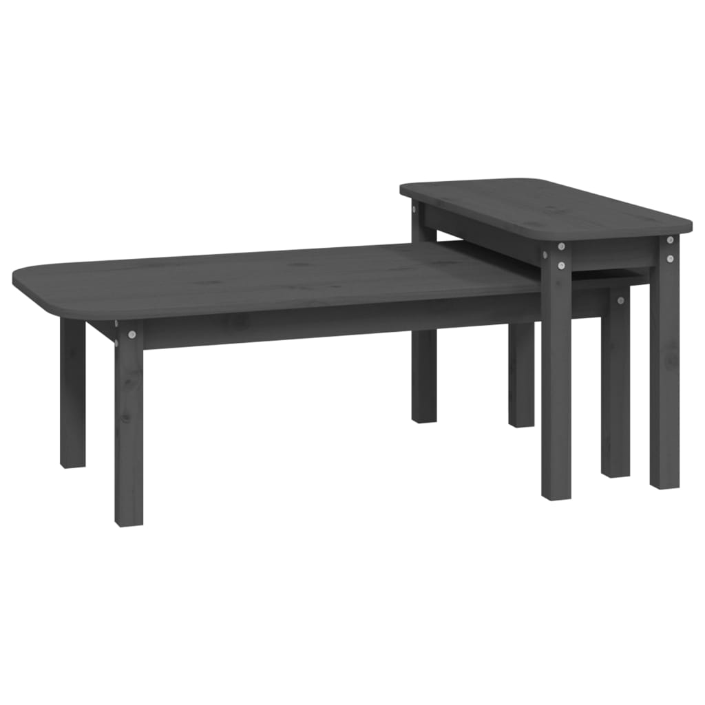 2-tlg. Couchtisch-Set Massivholz Kiefer