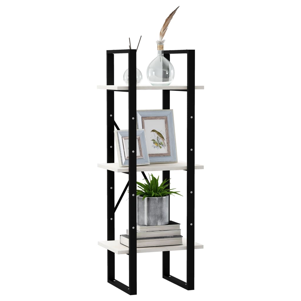 Bücherregal 3 Fächer Weiß 40x30x105 cm Holzwerkstoff