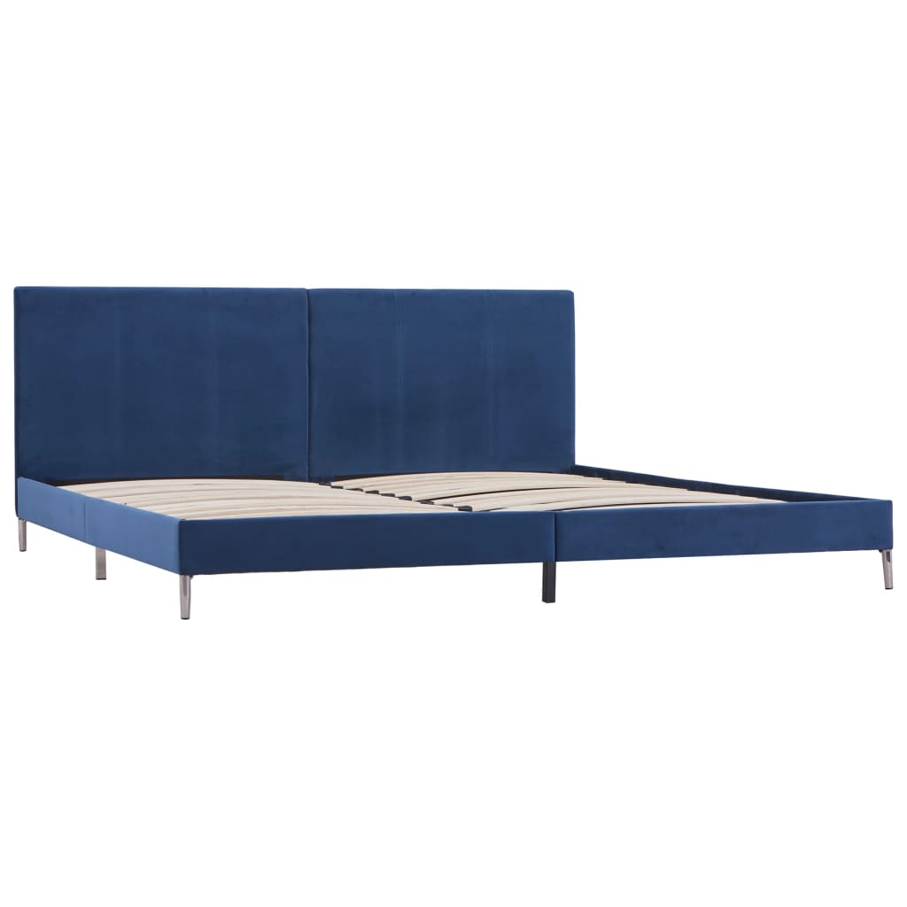 Bettgestell Blau Stoff 160 x 200 cm