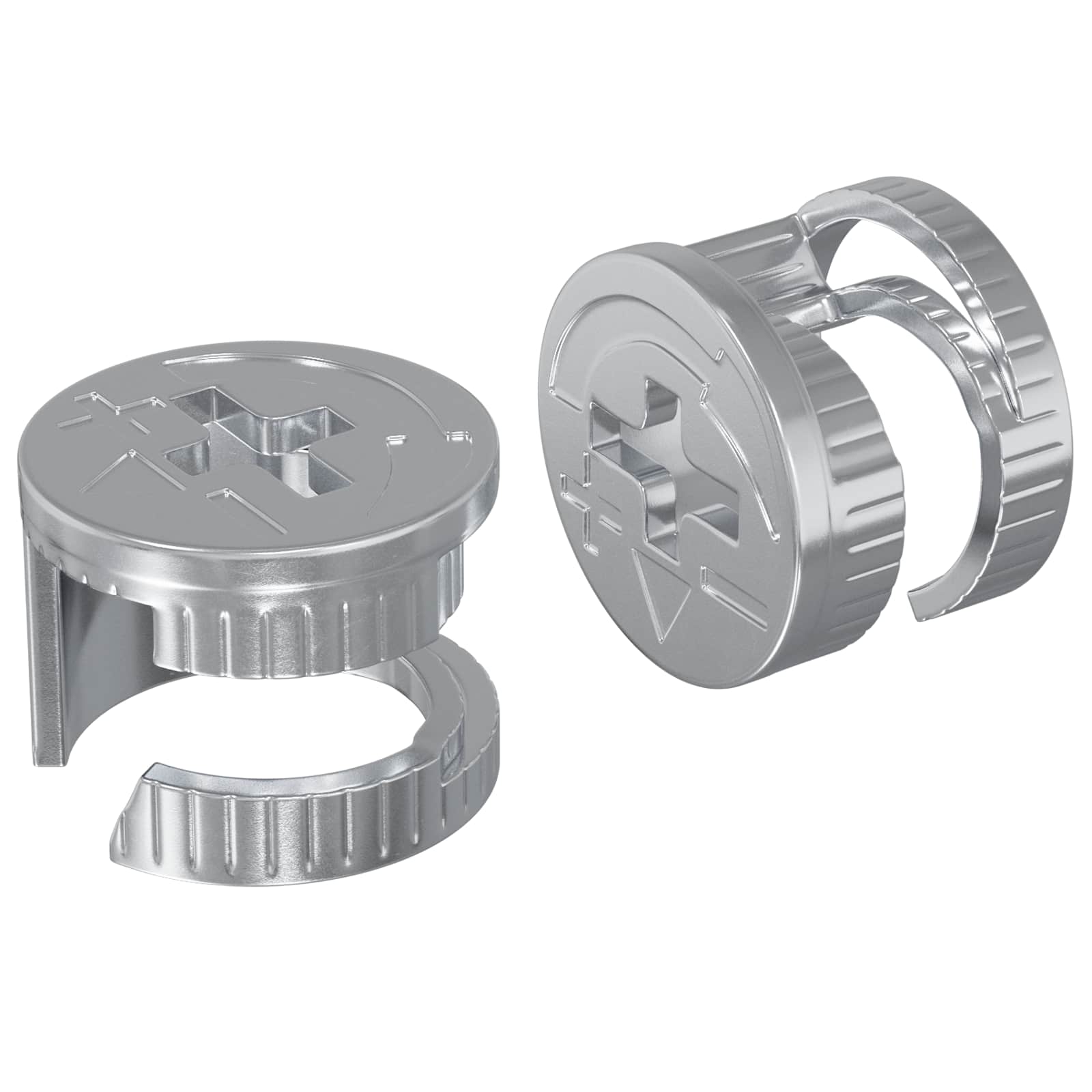 Zapfenschloss-Muttern 2 pcs Silber 12 x 10 mm Metall