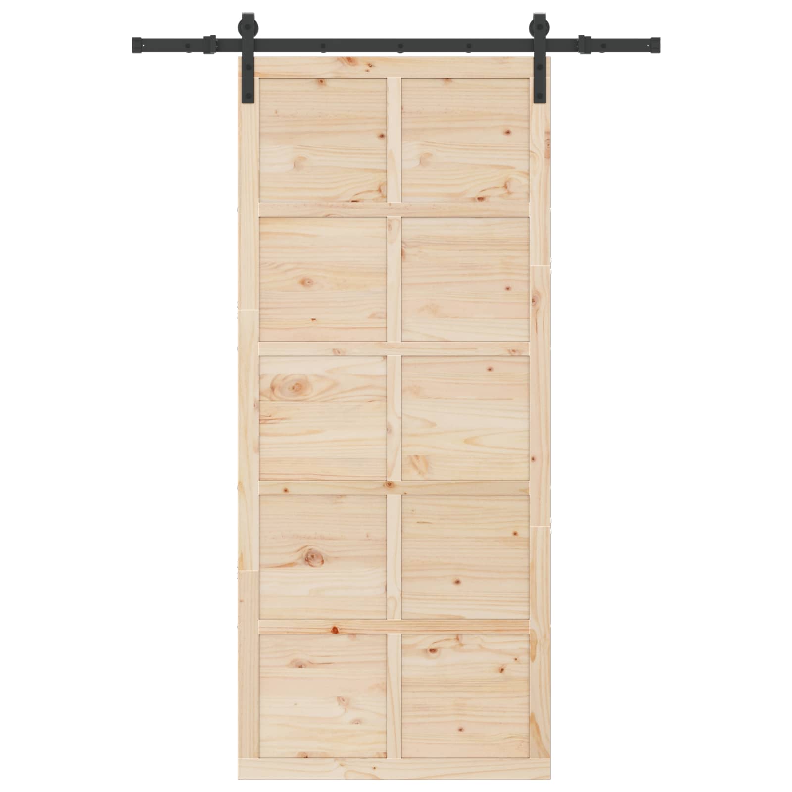 Schiebetür Natur 100 x 208 cm Massives Kiefernholz