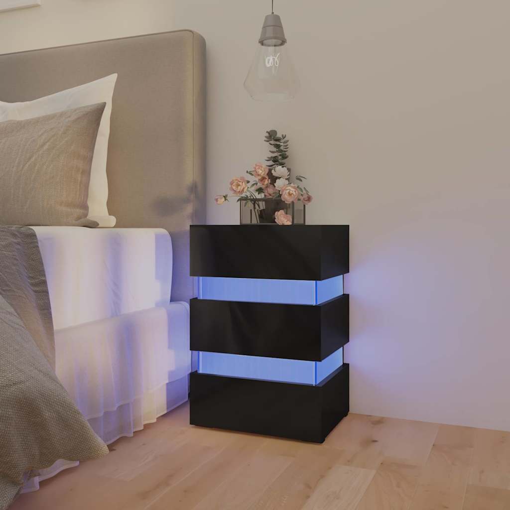 LED-Nachttisch Weiß 45x35x67 cm Holzwerkstoff