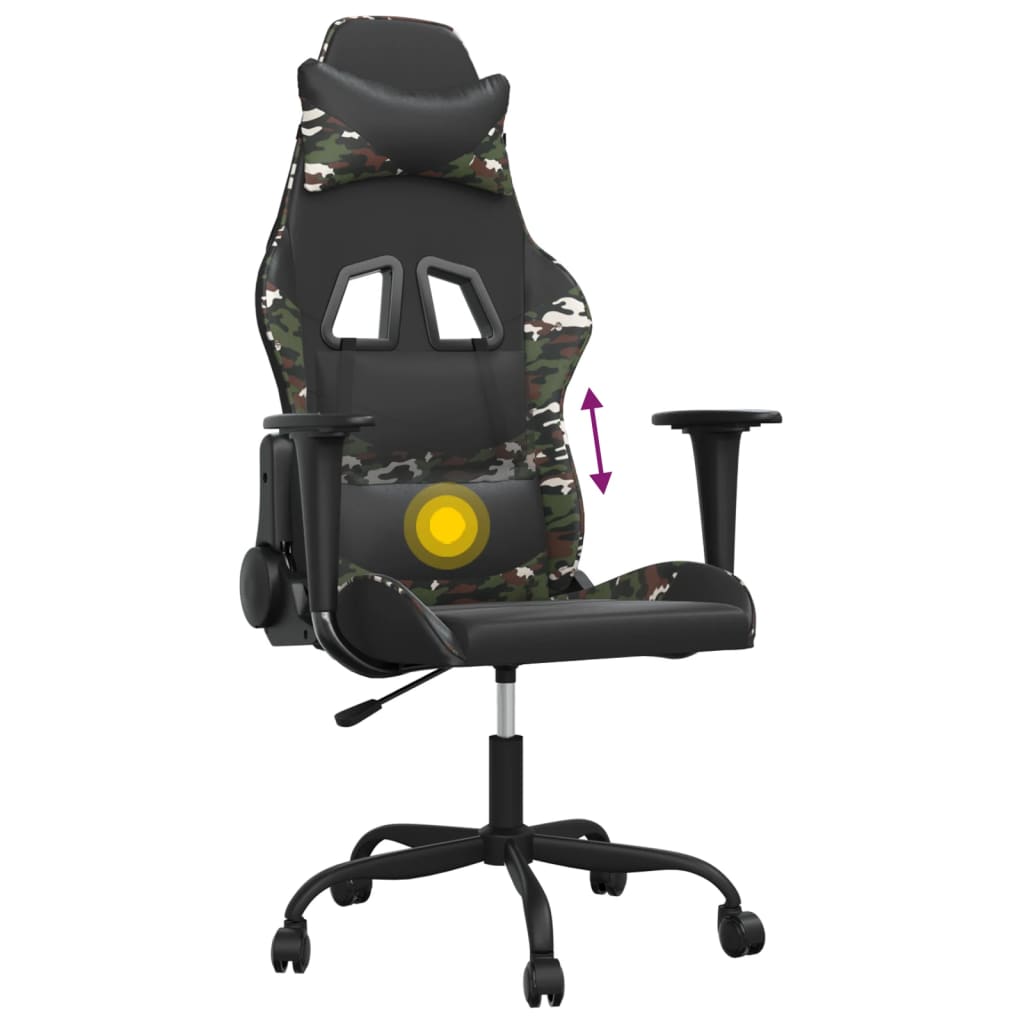 Gaming-Stuhl mit Massagefunktion Schwarz und Rot Kunstleder