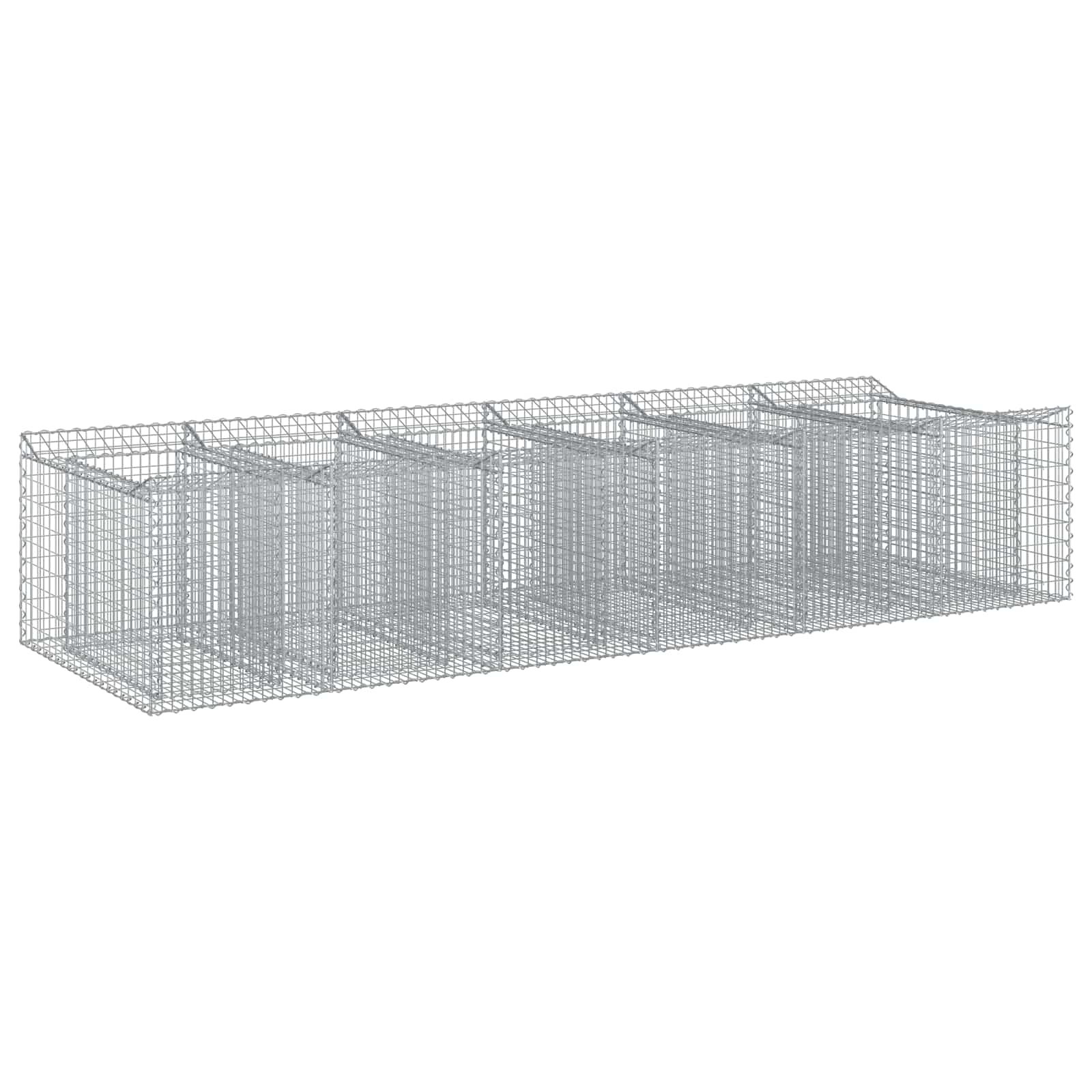 Gabionen-Hochbeet 2 pcs Silber