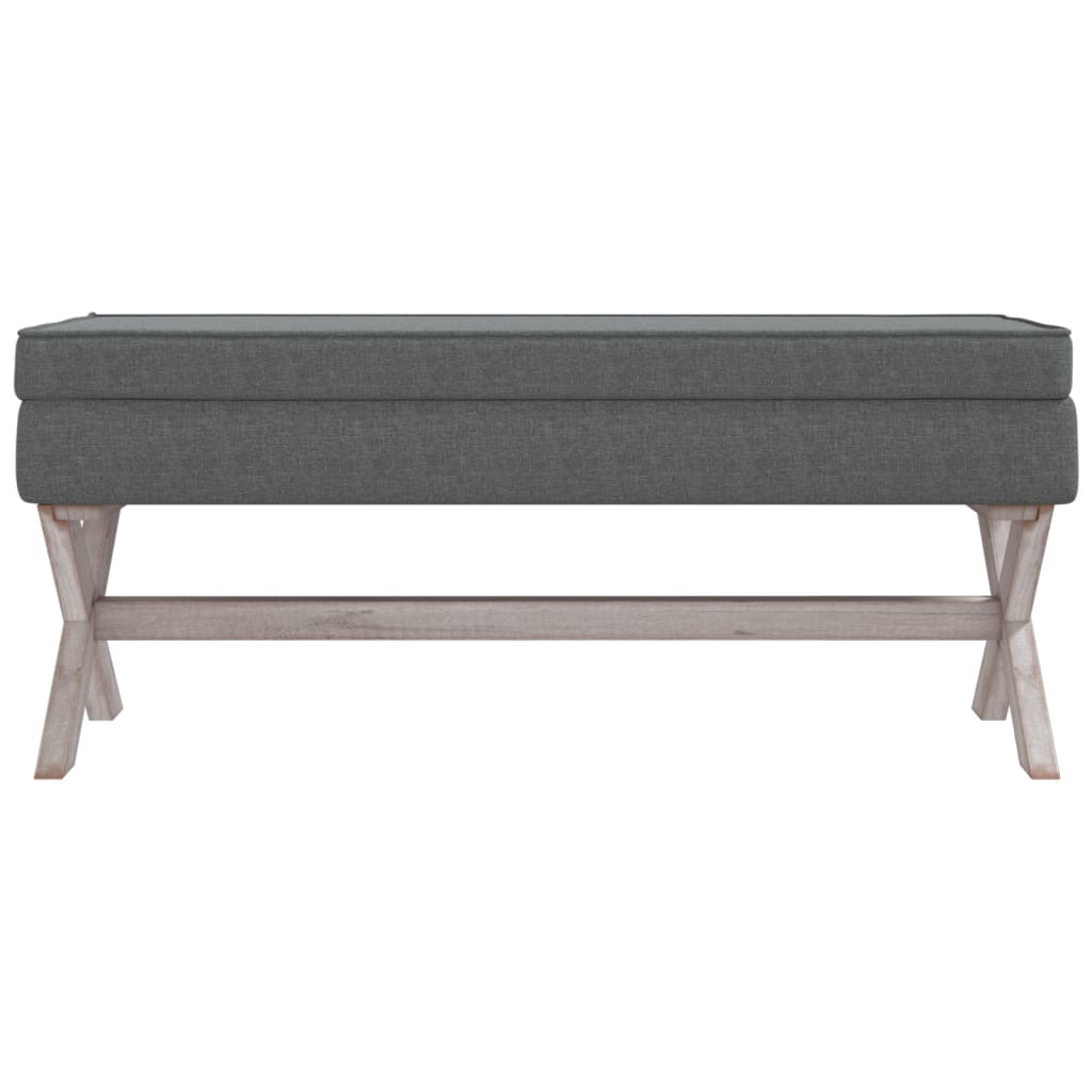 Hocker mit Stauraum Dunkelgrau 45x45x49 cm Stoff