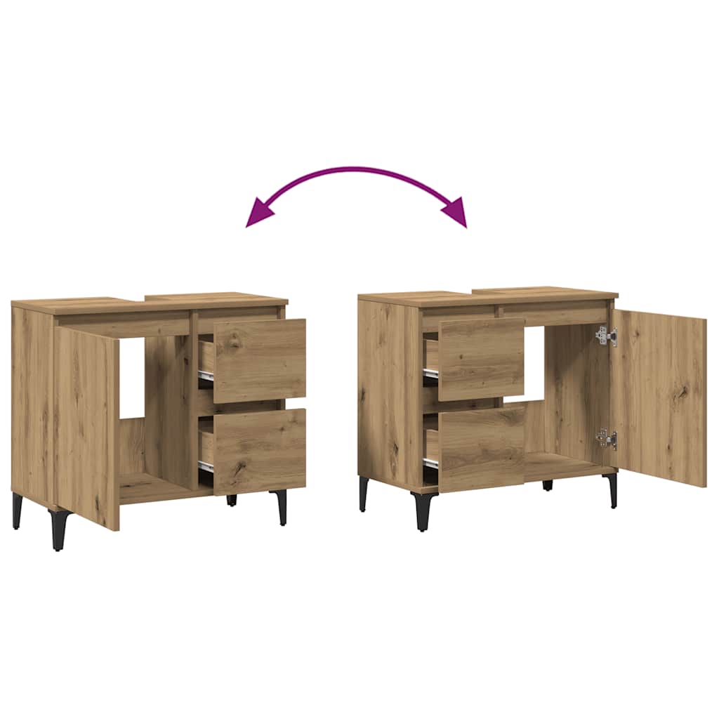 Badschrank Weiß 65x33x60 cm Holzwerkstoff