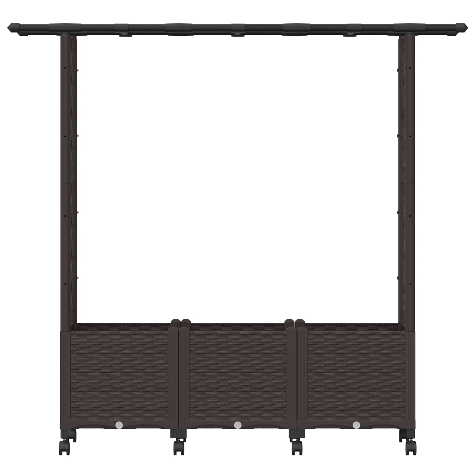 Hochbeet mit Rankgitter und Dach Braun 124 x 40 x 123 cm PP
