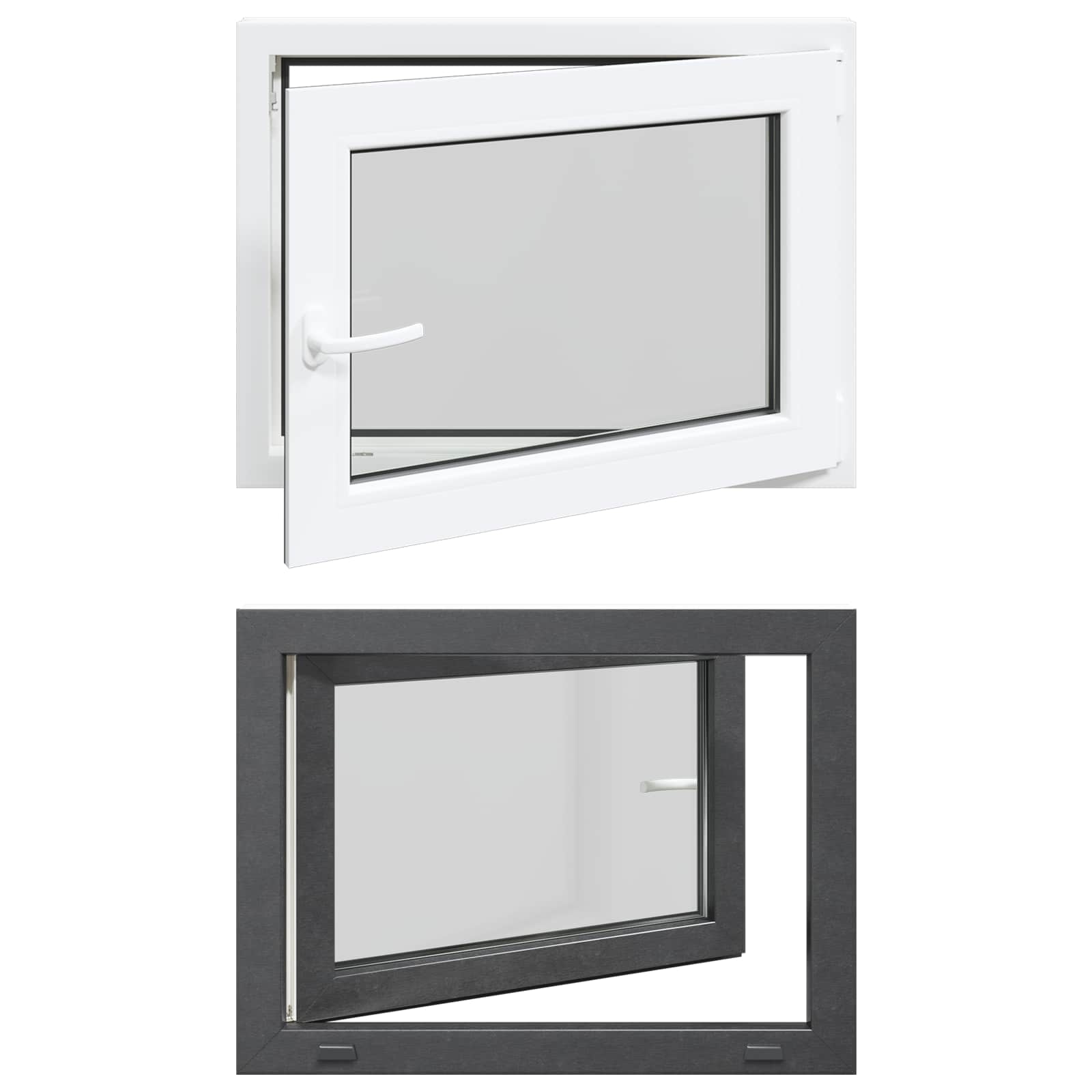 Kellerfenster RISOR 50 x 50 cm PVC und Glas Weiß