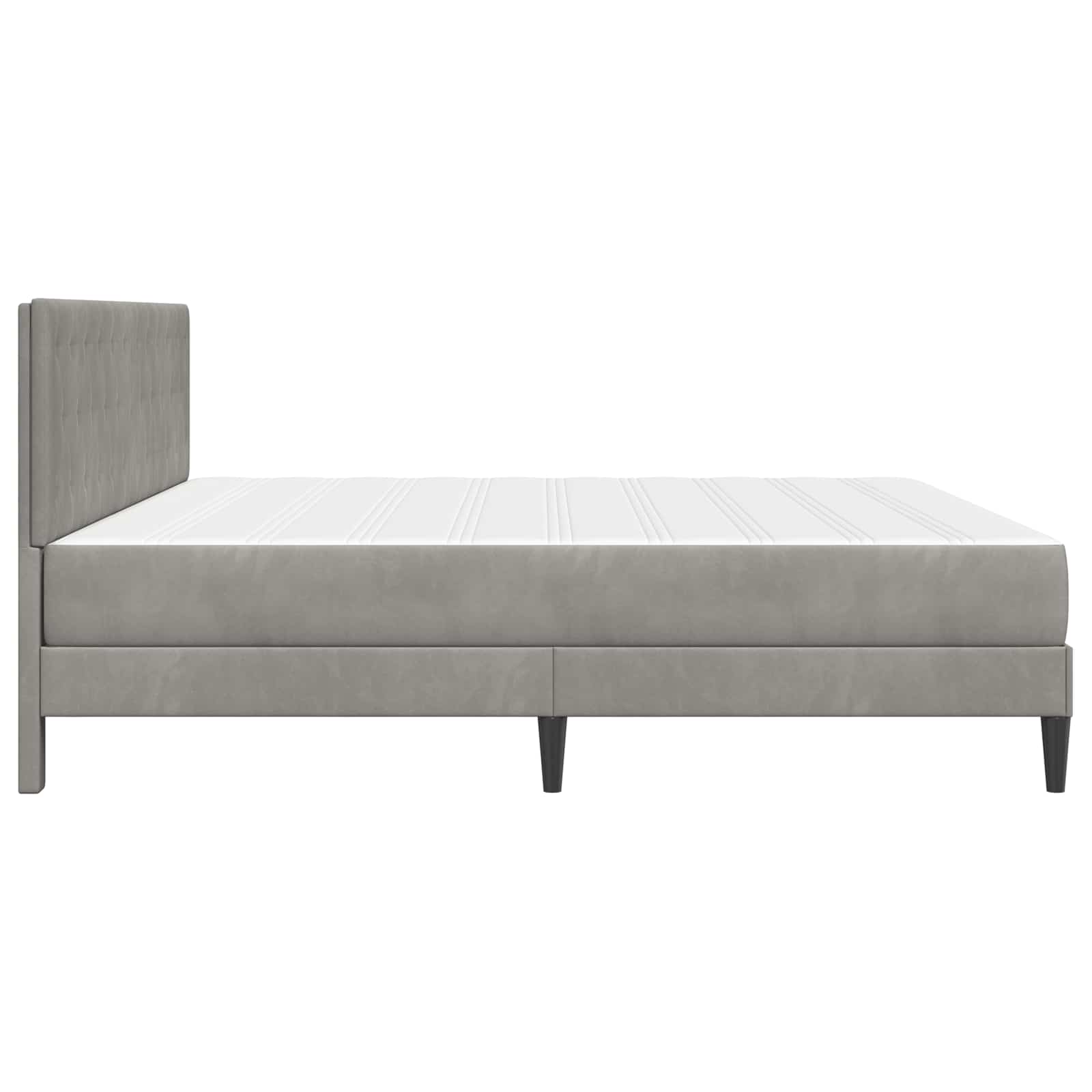 Bettgestell mit Matratze mit Kopfteil Hellgrau 80 x 200 cm Samt