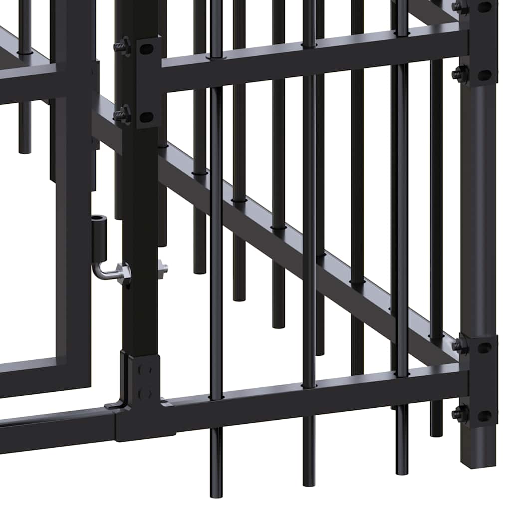 Outdoor-Hundezwinger mit Dach Stahl 1,84 m²