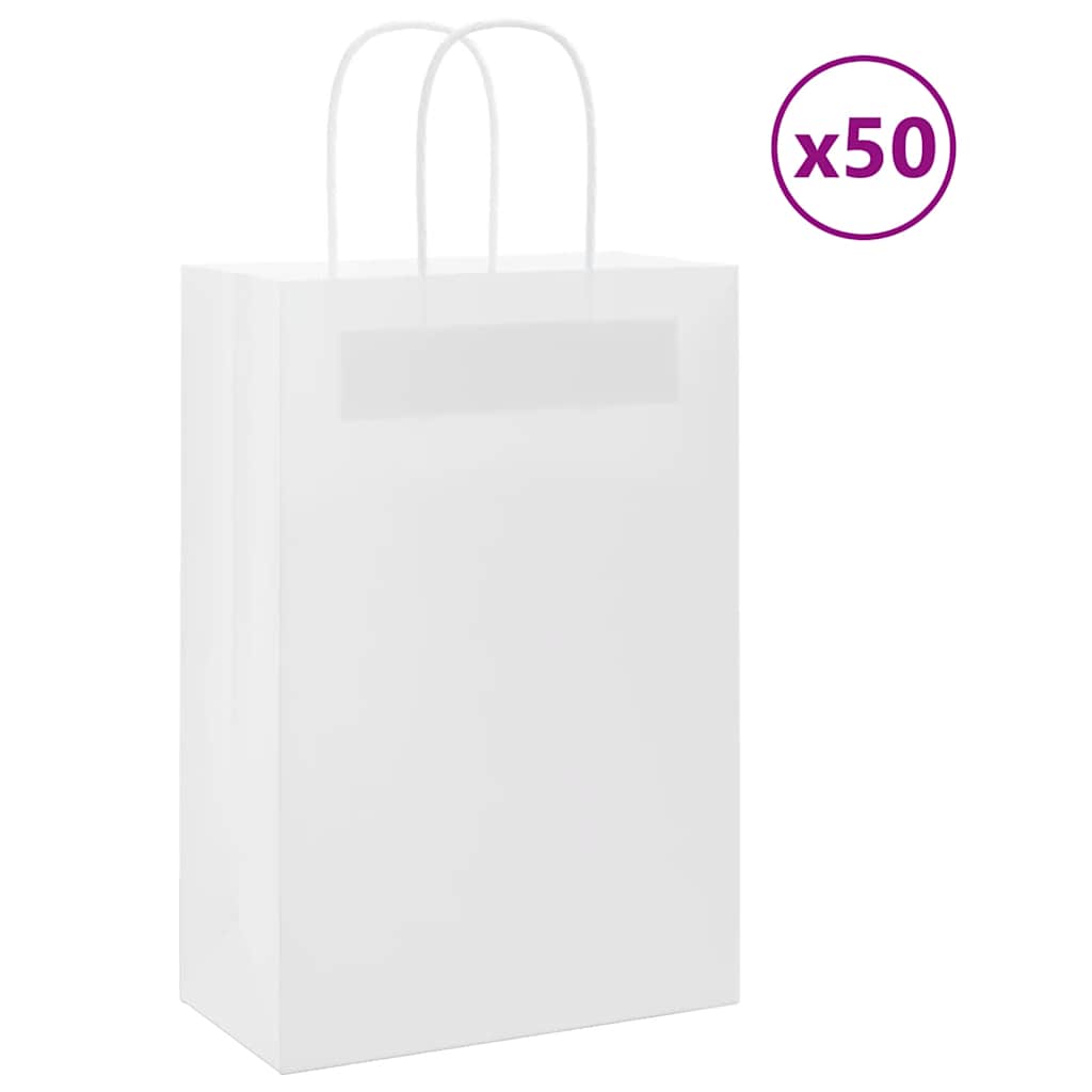 Papiertragetaschen 50 Stk. mit Henkeln Braun 21x11x36 cm