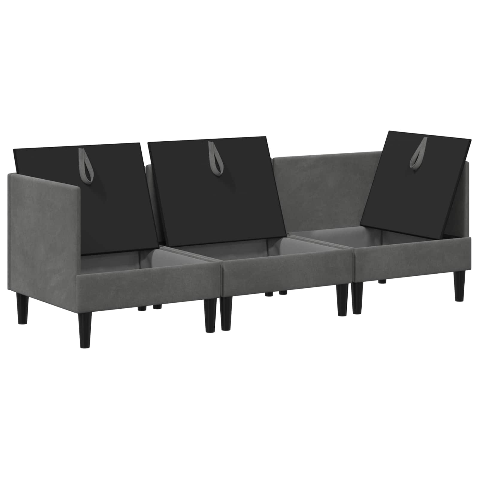 Wohnzimmergarnitur mit Kissen mit Speicher 3 pcs Hellgrau Samt