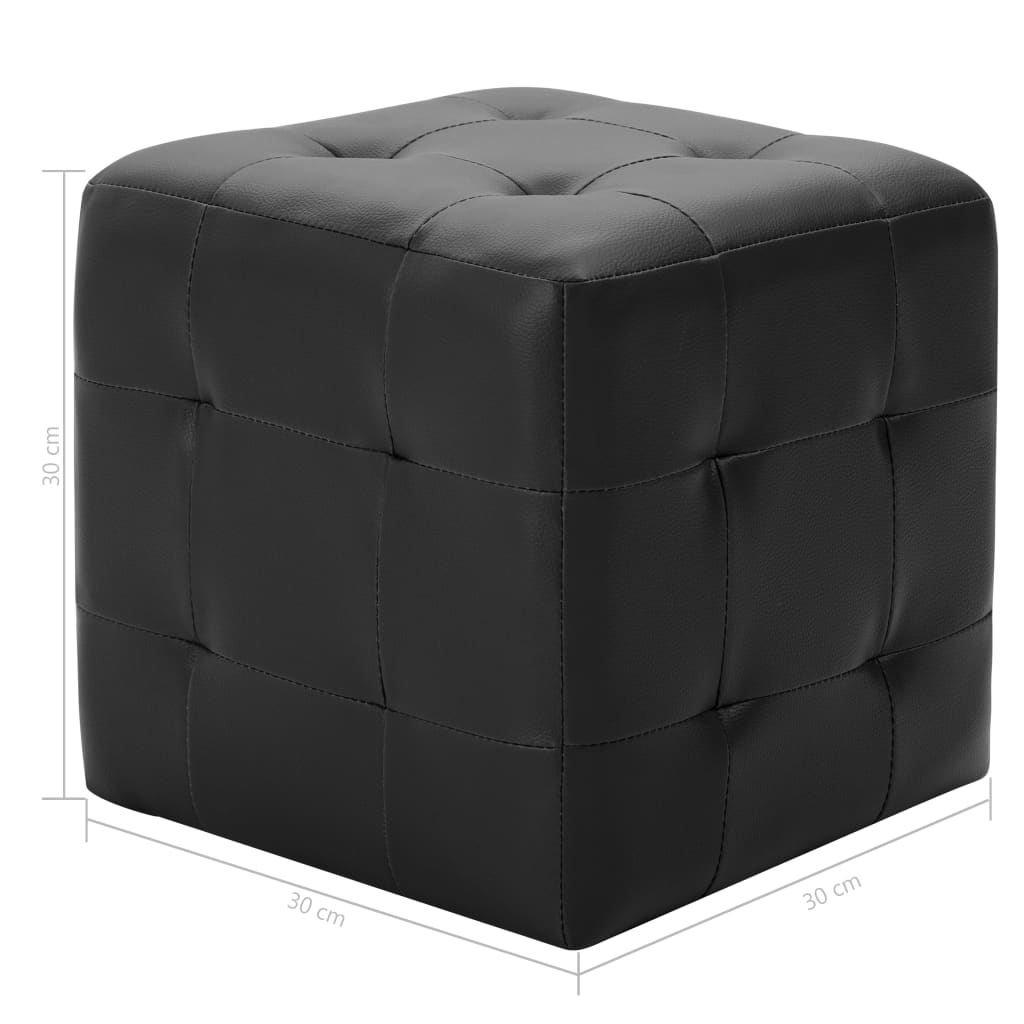 Pouf 2 Stk. Grau 30x30x30 cm Kunstleder