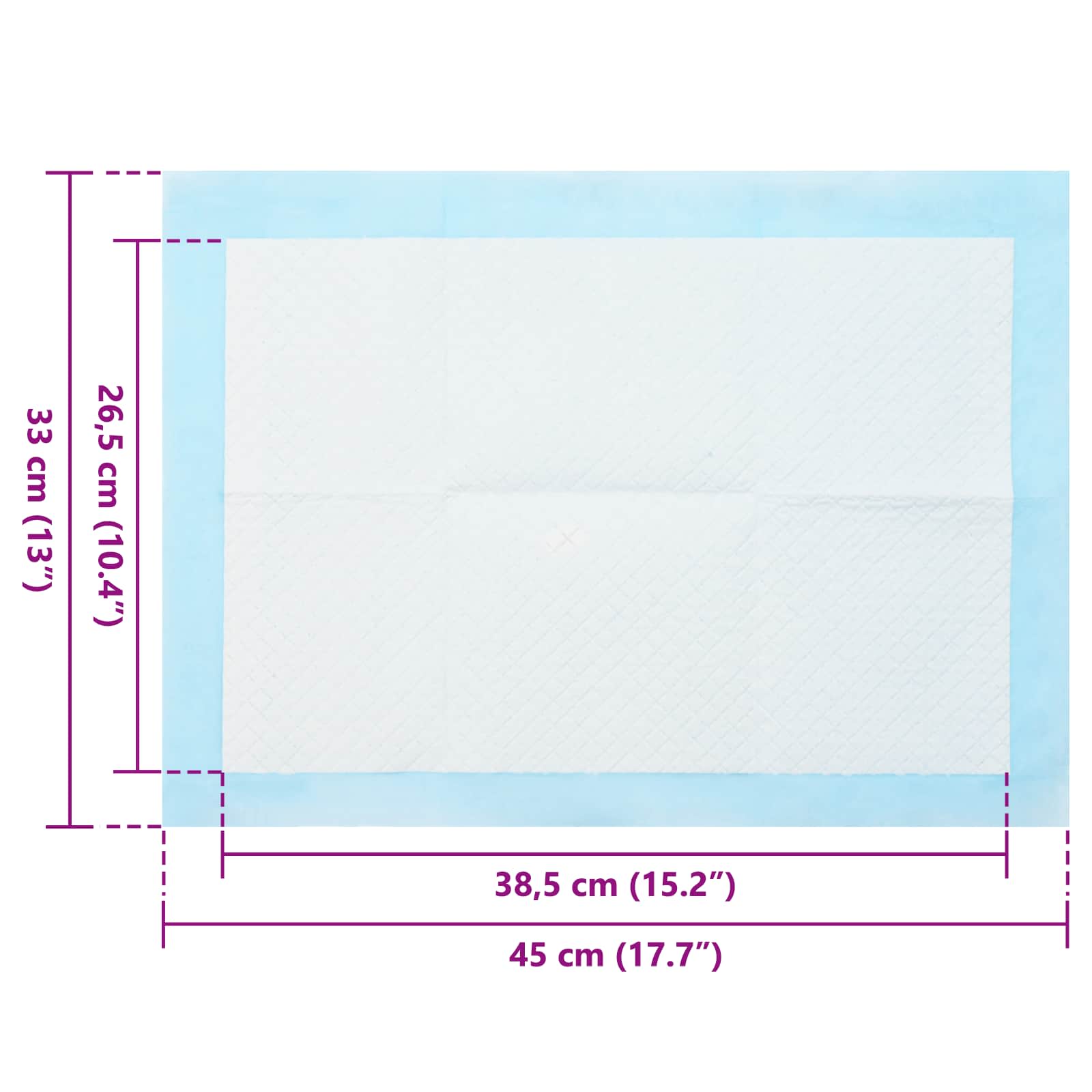 Vliesstoff Haustier Trainingspad 50 pcs 45 x 33 cm Vliesstoff
