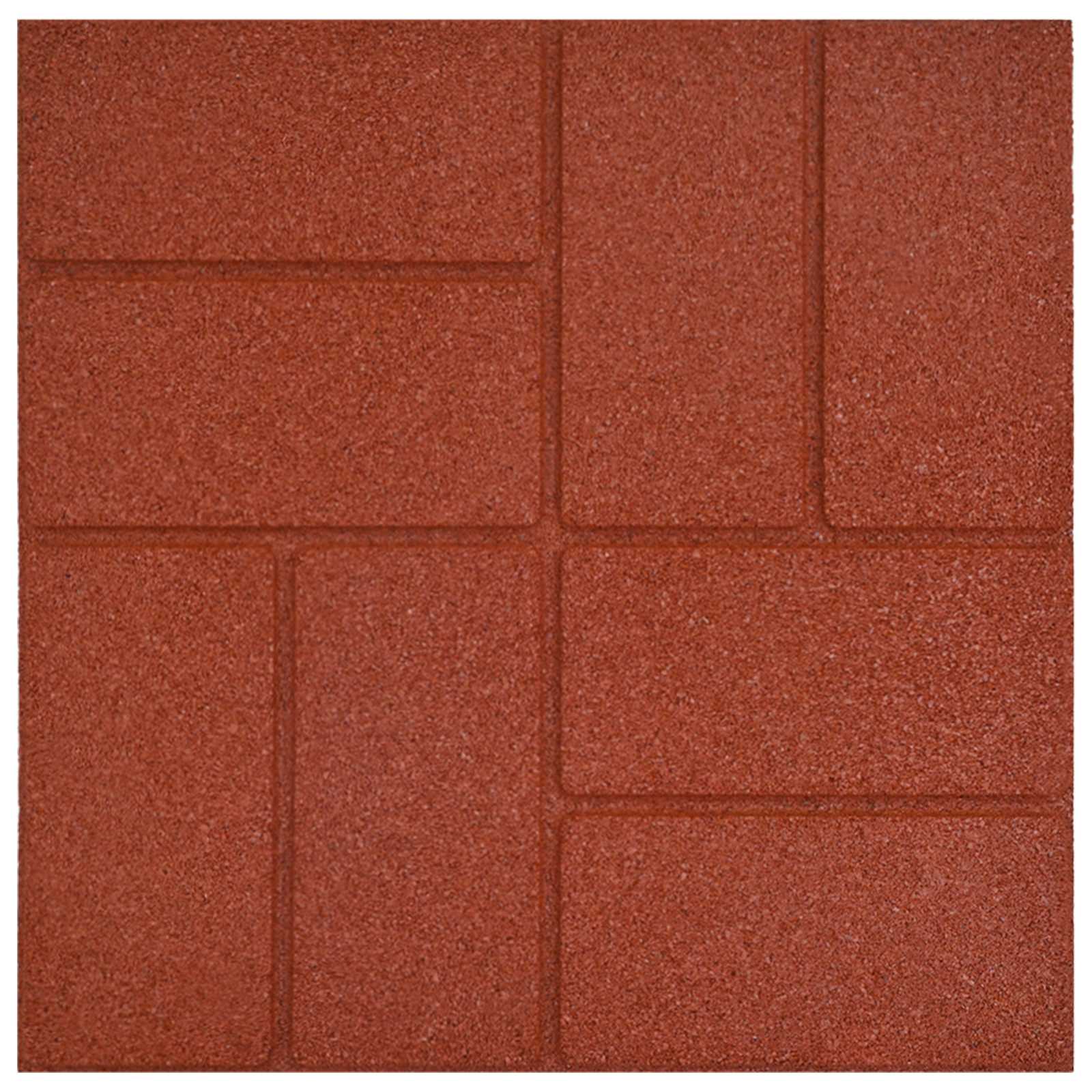 Gehwegstein 6 pcs Schwarz 40,5 x 40,5 x 2 cm Gummi