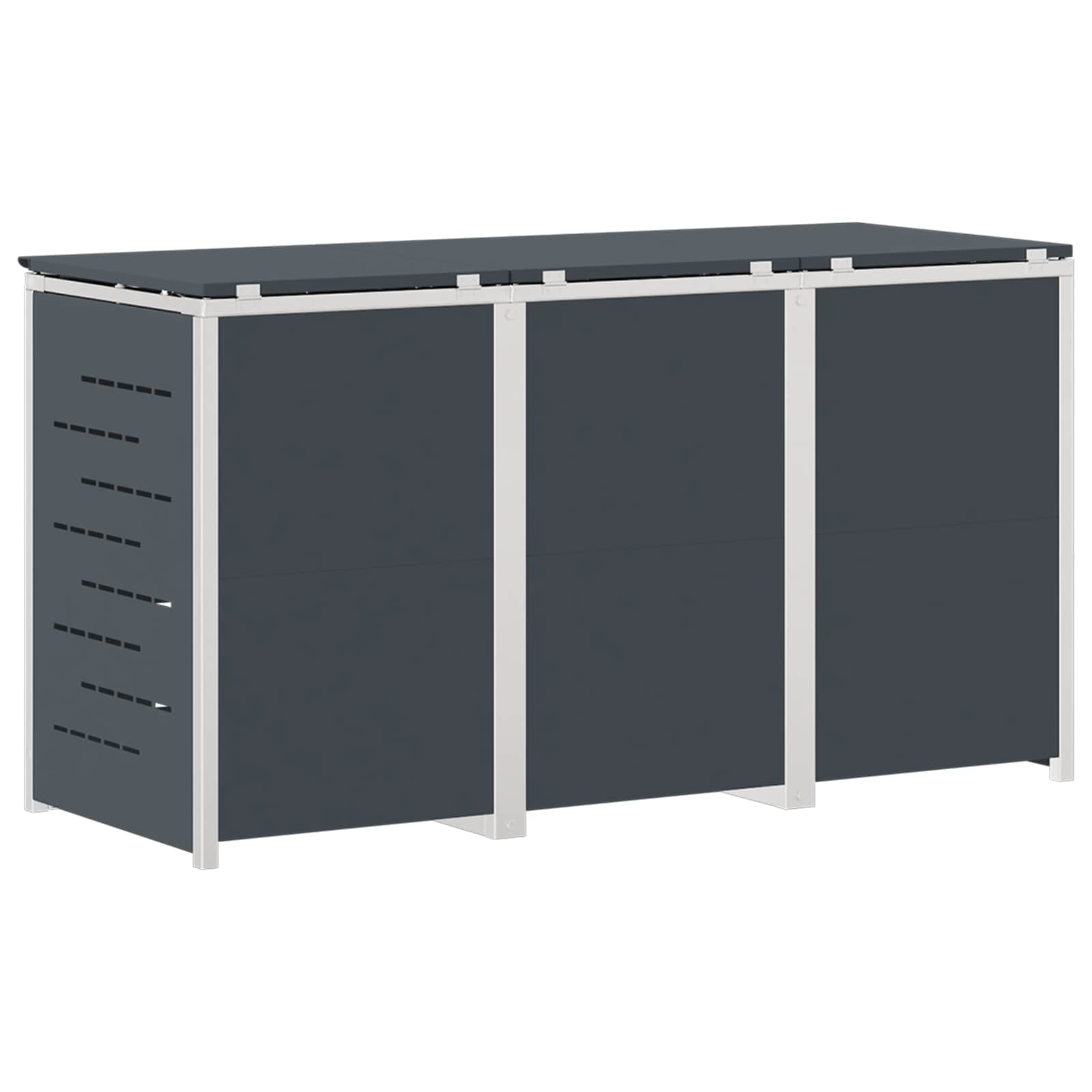 Mülltonnenbox for 2 Bins 240L Edelstahl Schwarz